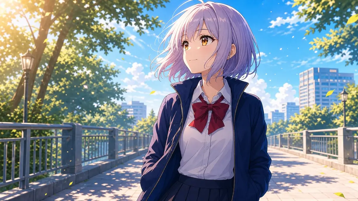 自分に合う距離感を選んで明るい未来へ進む銀髪少女のアニメ調イラスト