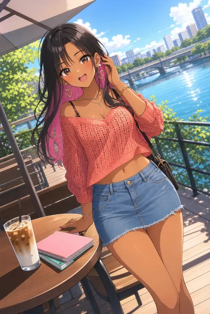 ソロ旅行を楽しむギャル風の女の子